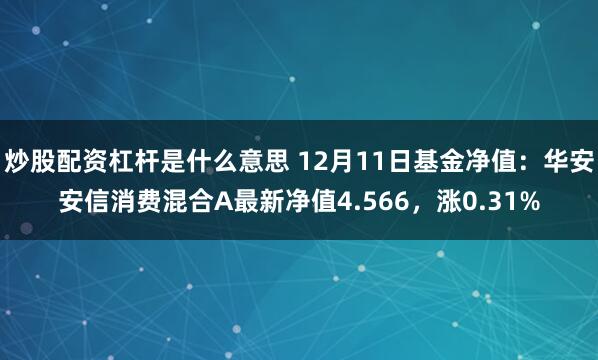 炒股配资杠杆是什么意思 12月11日基金净值：华安安信消费混合A最新净值4.566，涨0.31%