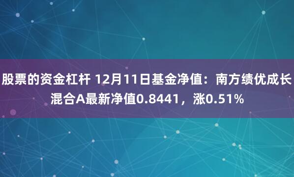 股票的资金杠杆 12月11日基金净值：南方绩优成长混合A最新净值0.8441，涨0.51%