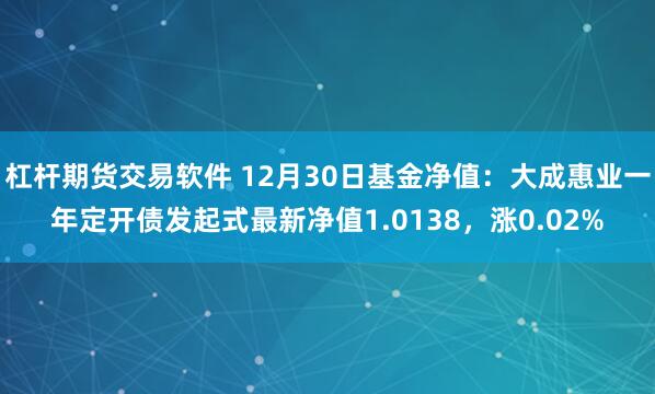 杠杆期货交易软件 12月30日基金净值：大成惠业一年定开债发起式最新净值1.0138，涨0.02%