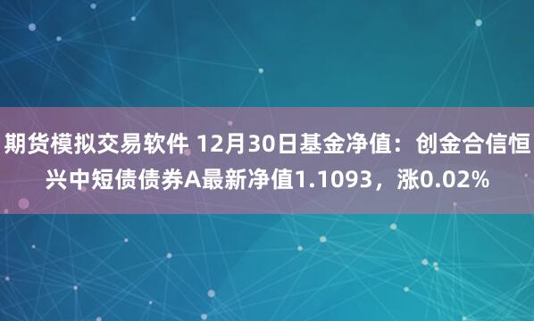 期货模拟交易软件 12月30日基金净值：创金合信恒兴中短债债券A最新净值1.1093，涨0.02%