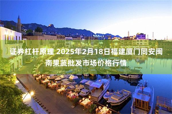 证券杠杆原理 2025年2月18日福建厦门同安闽南果蔬批发市场价格行情